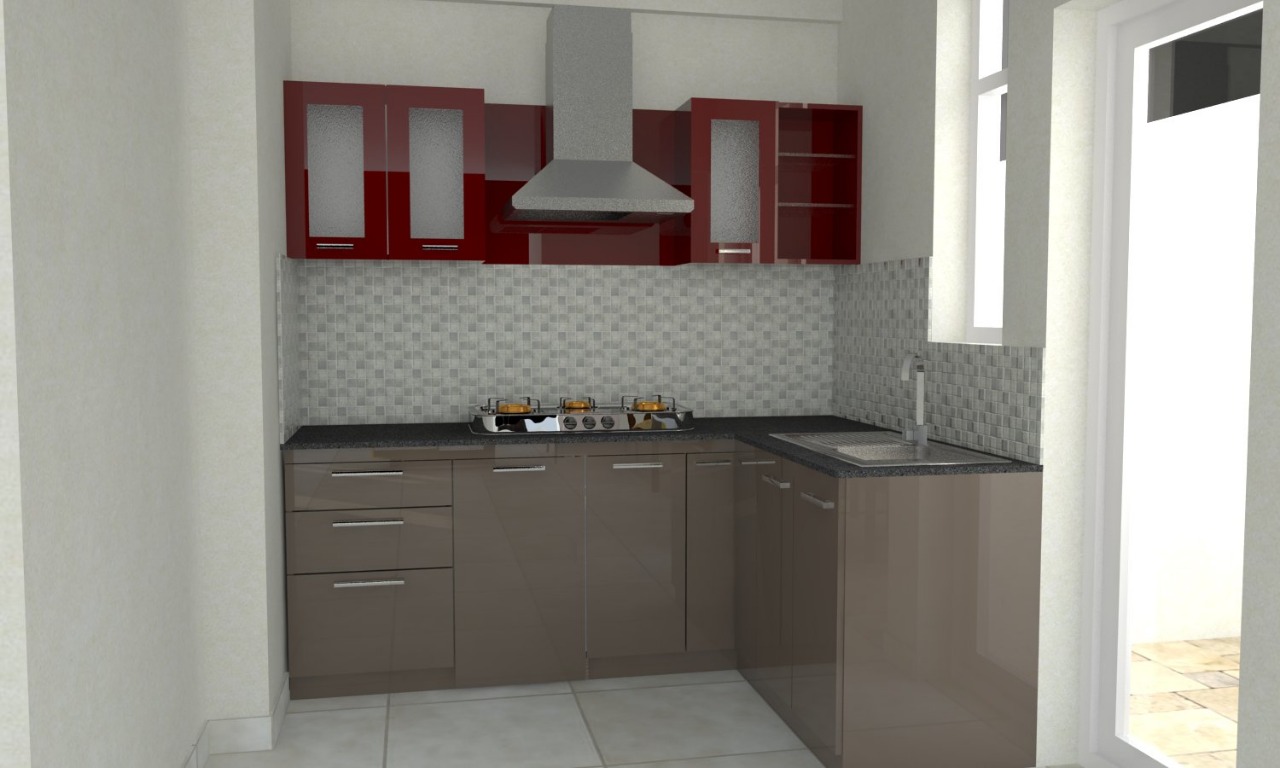 Modular Kitchen with Hob and Chimney